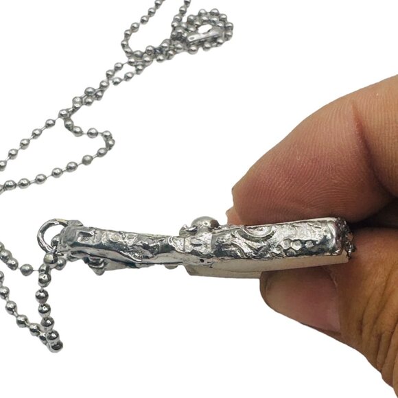 Broken China Pendant Alabama State Commemorative Plate Artisan Metalwork Bezel - Picture 6 of 9